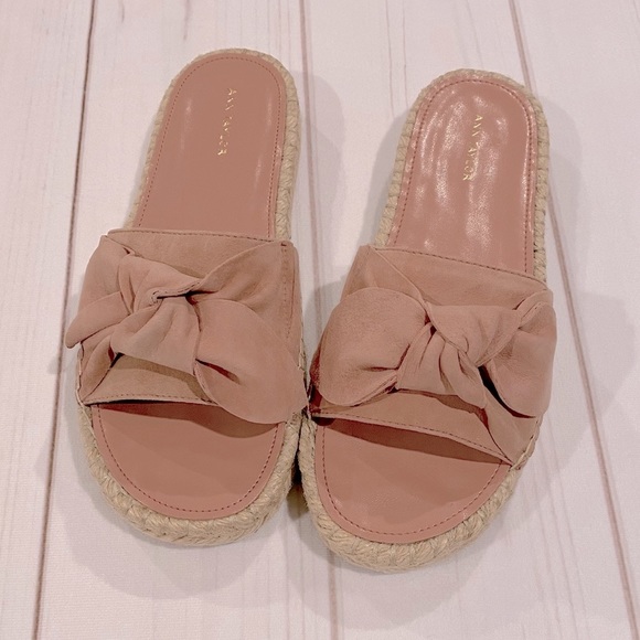 Ann Taylor Nellie Suede Bow Espadrille Sandals (6) - Picture 1 of 7